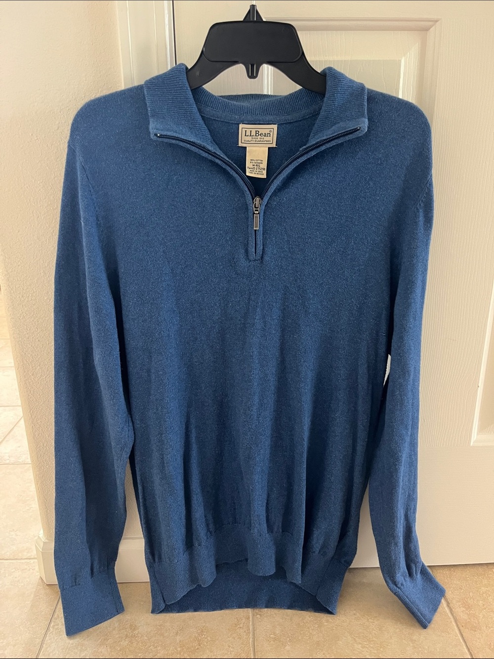 L.L. Bean Men's Blue Half-Zip Sweater